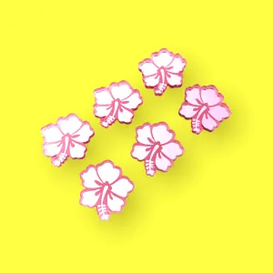 © Mirror Hibiscus Charms - 6 Pairs