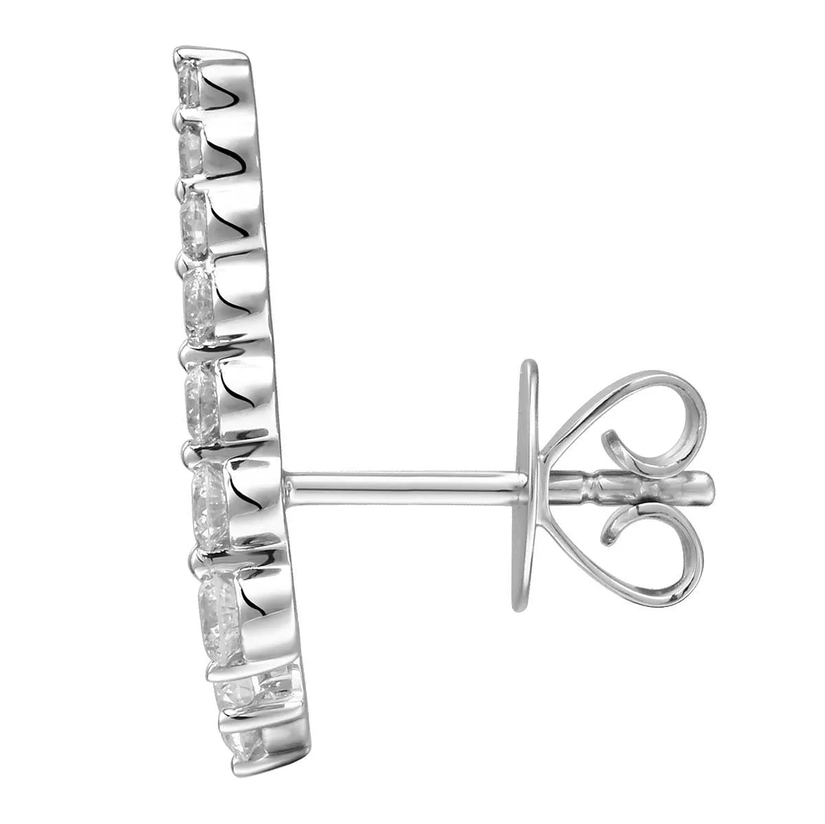 0.91CT T.W. Yellow Gold Double Row Climber Diamond Earrings