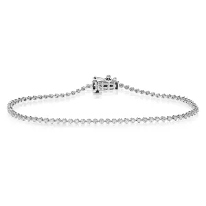 1 cttw Lab Grown Round Diamond Tennis Bracelets in 14K White Gold