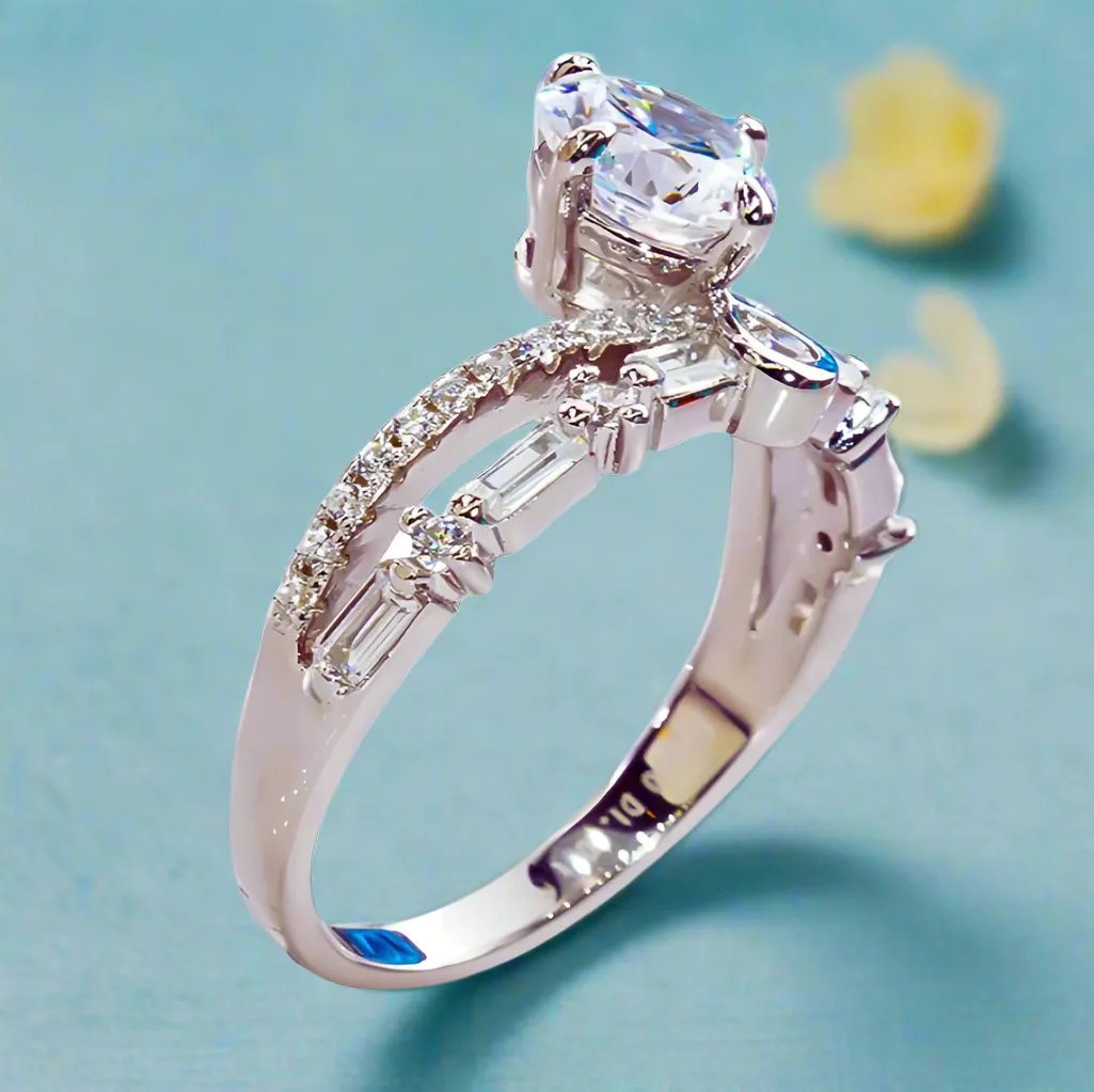 1.0 Ct Diamond Princess Crown Engagement Ring
