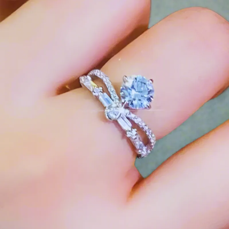1.0 Ct Diamond Princess Crown Engagement Ring