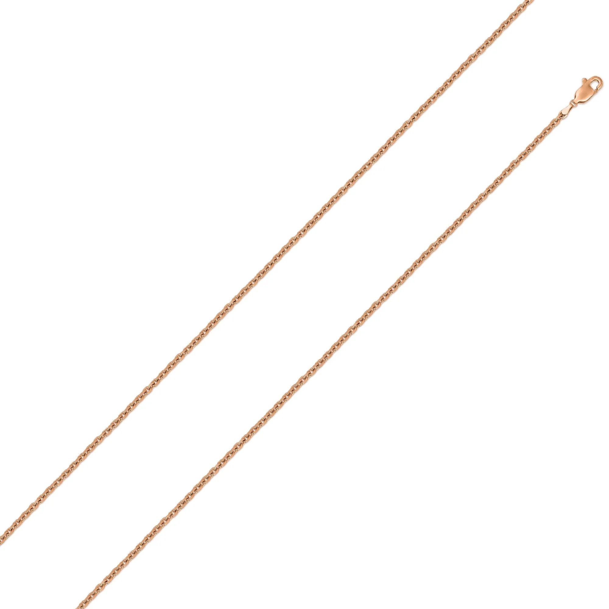 10K Rose Gold 0.5mm Cable Diamond Cut Chain