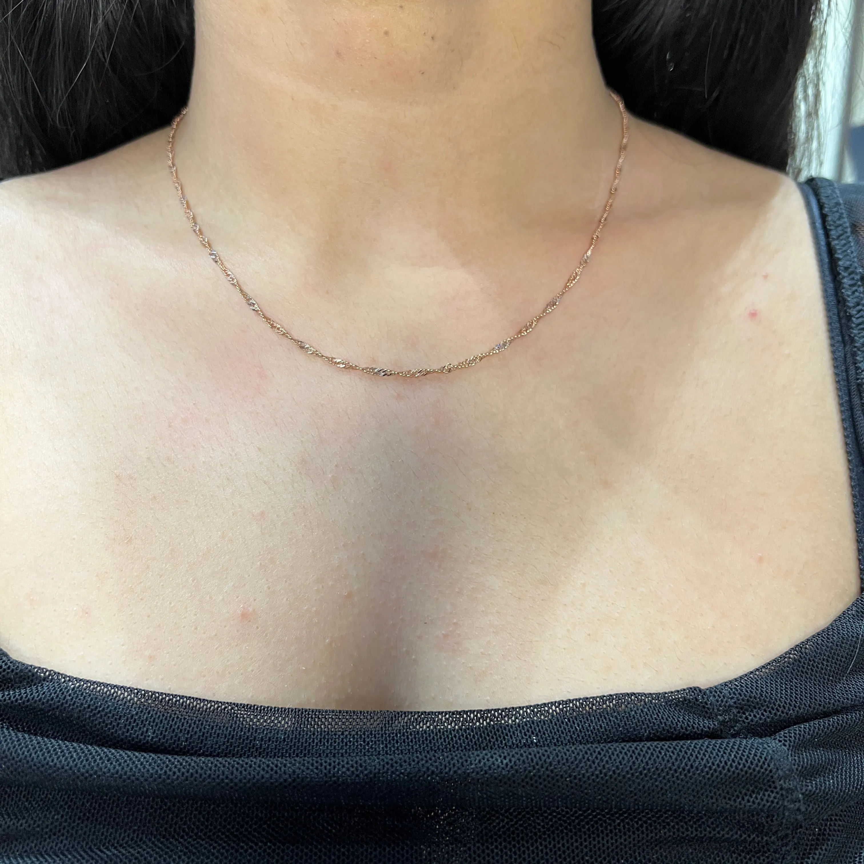 10K Rose Gold (2mm) Singapore Chain 16"