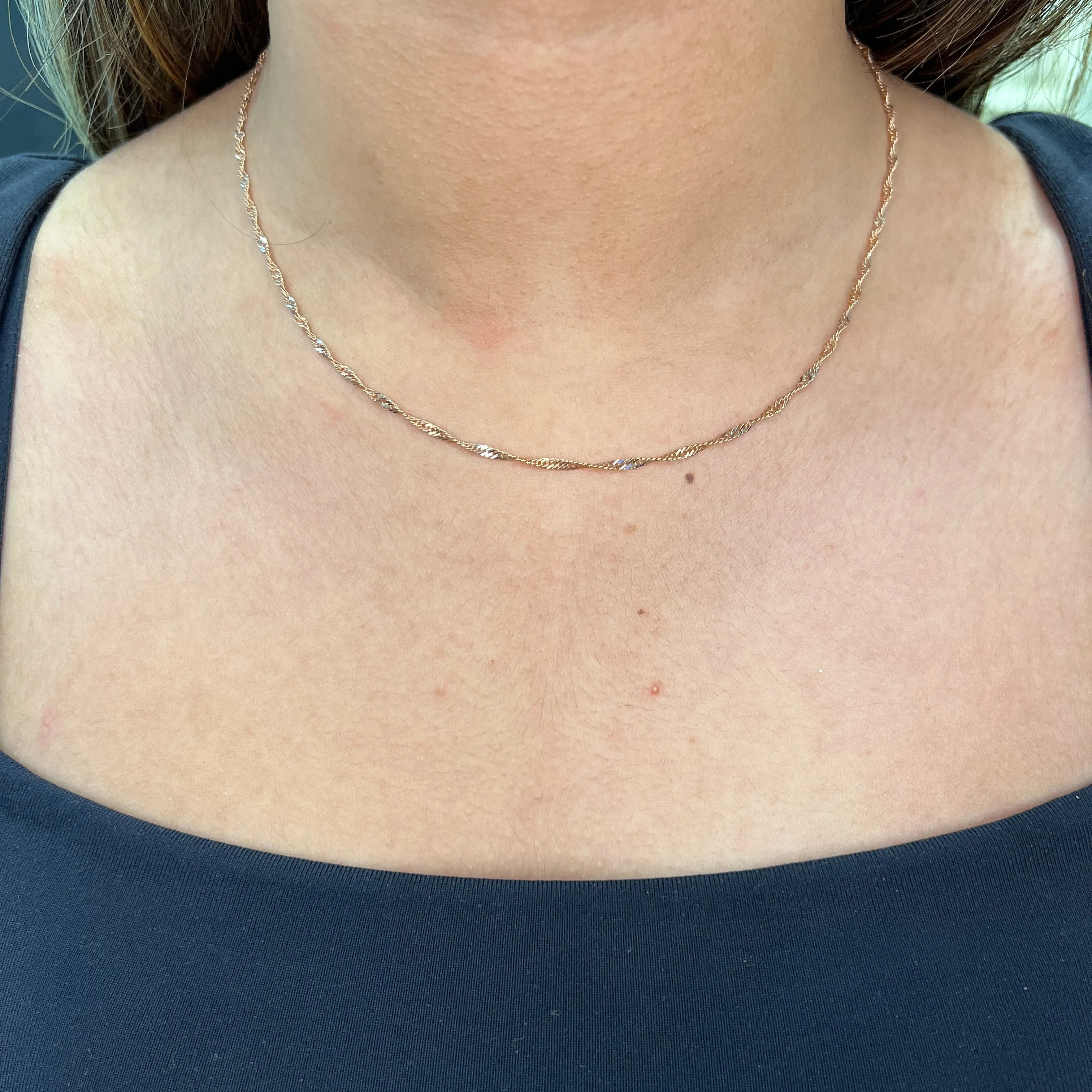 10K Rose Gold (2mm) Singapore Chain 16"