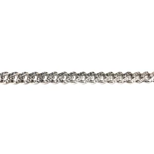 10K White Gold  (8mm) Classic Monaco Diamond Cut Chain (20 - 24")