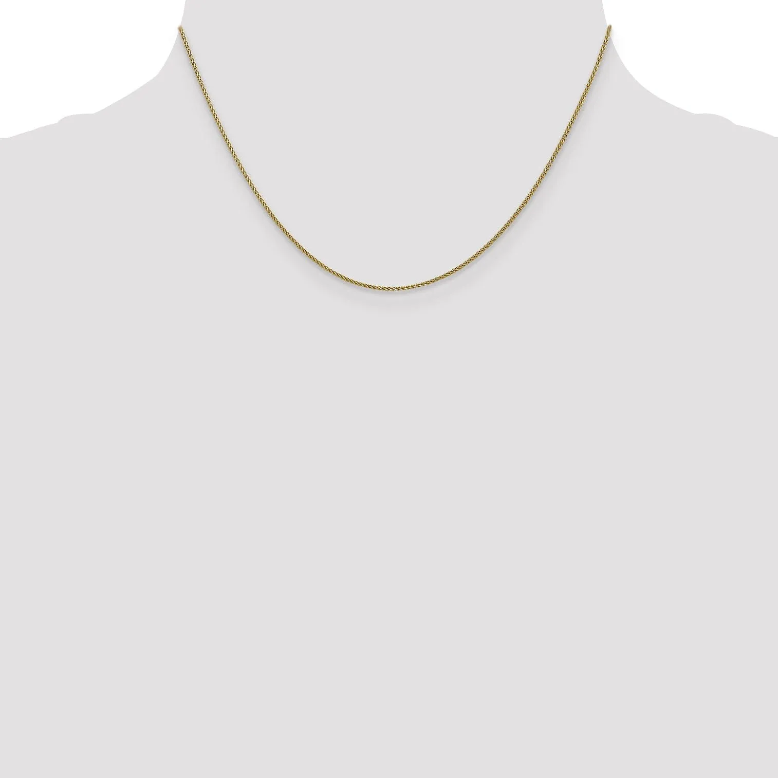 10k Yellow Gold 1mm D.C Wheat Chain
