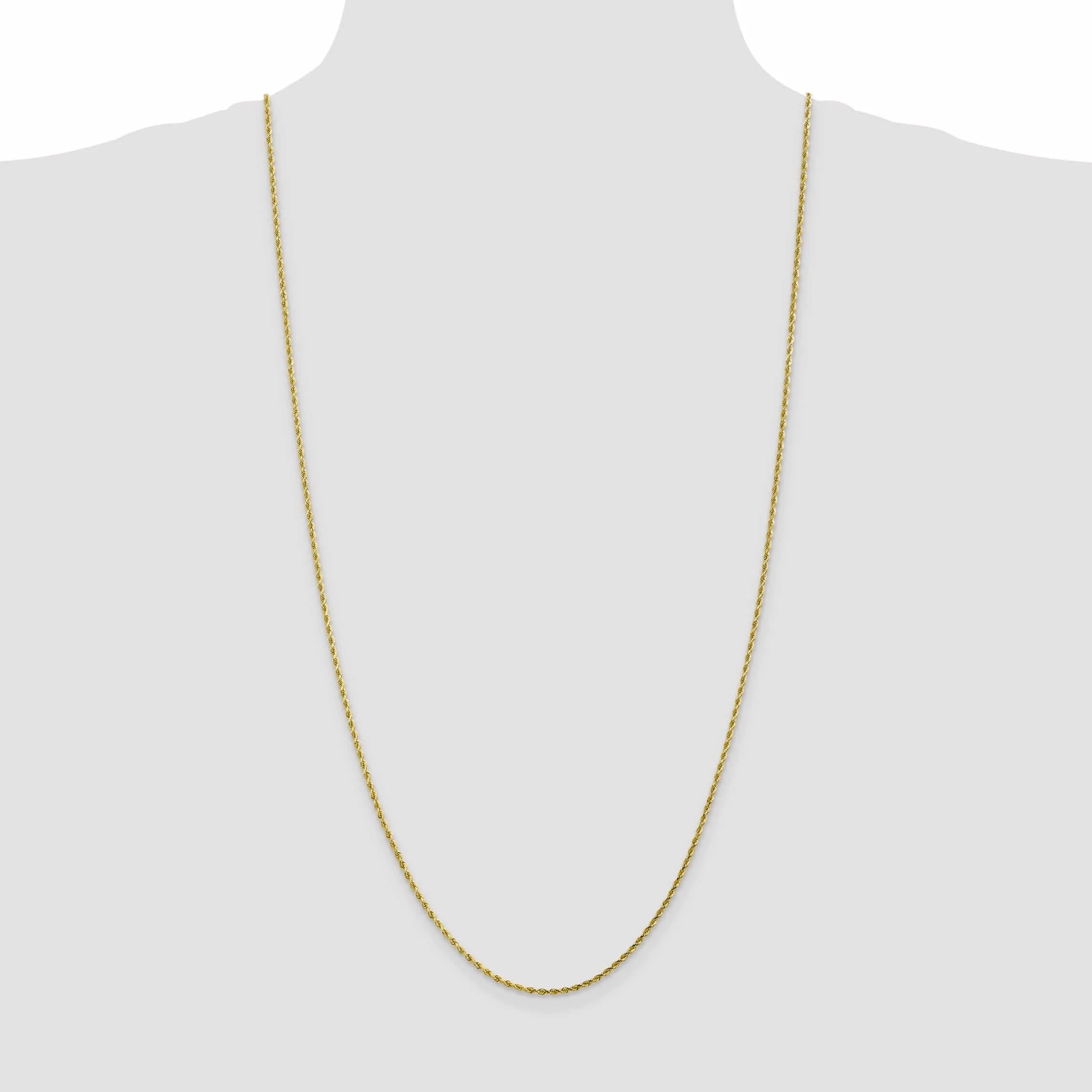 10k Yellow Gold 2.00mm D.C Rope Chain