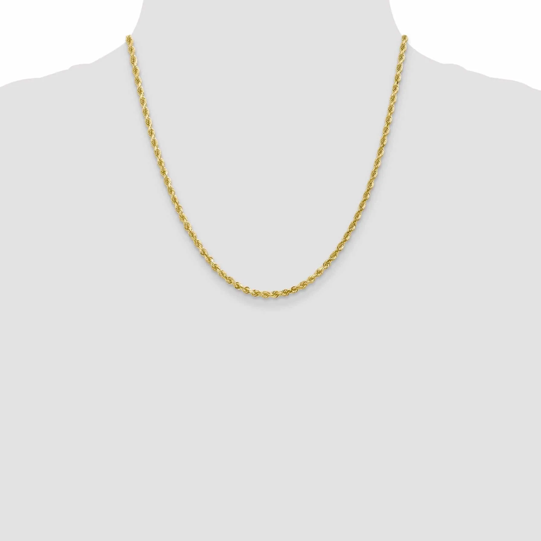 10k Yellow Gold 3.00mm D.C Rope Chain