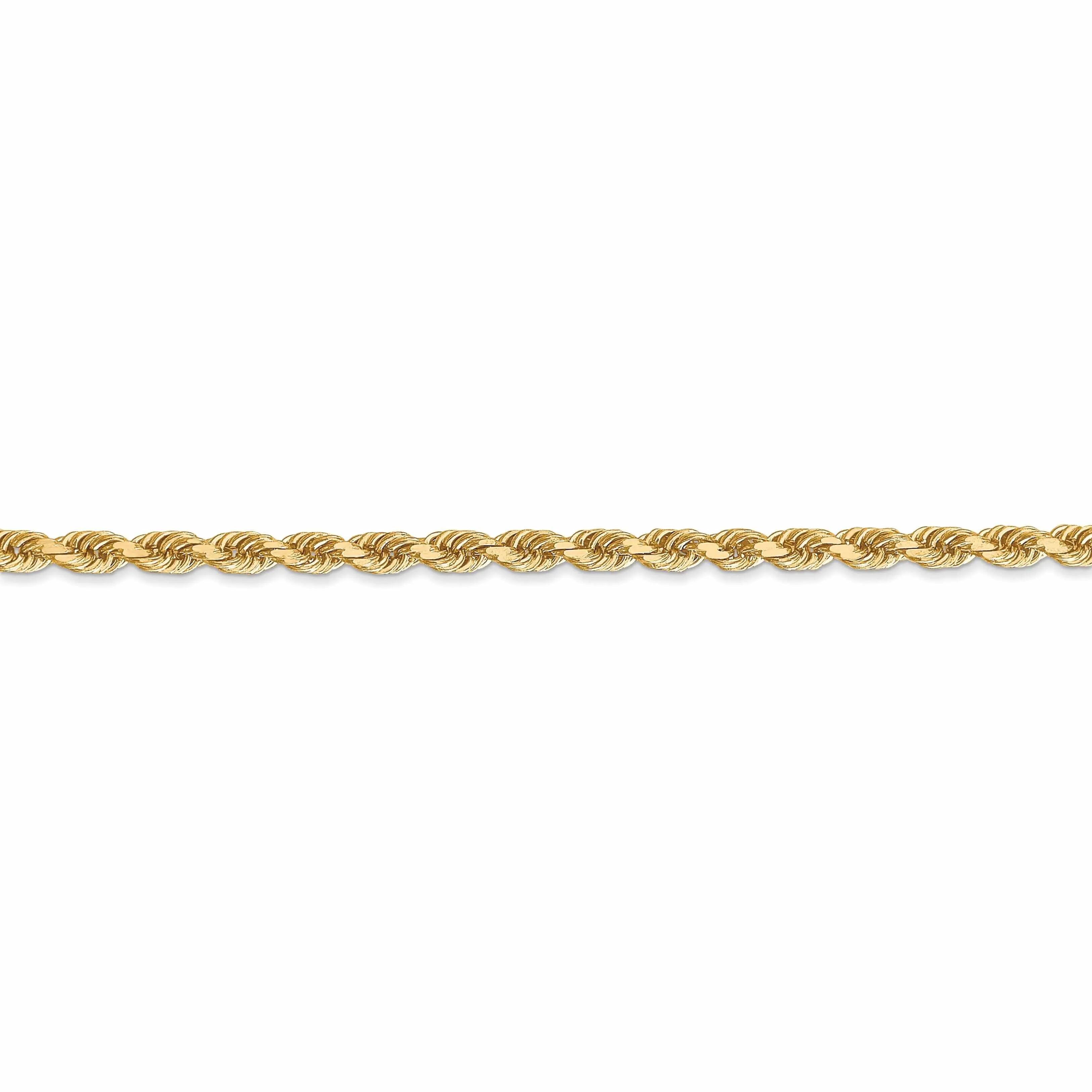 10k Yellow Gold 3.00mm D.C Rope Chain