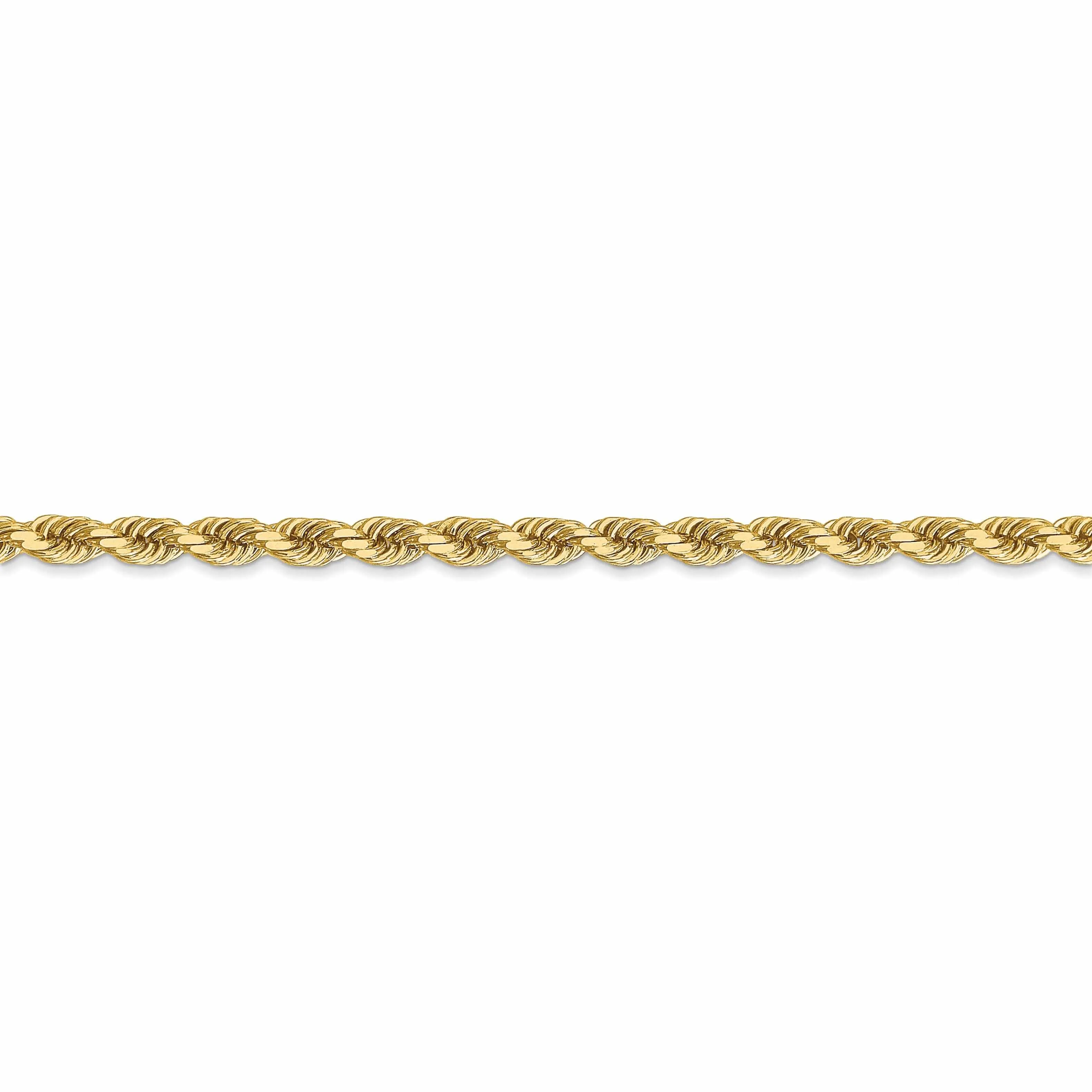 10k Yellow Gold 3.5mm D.C Rope Chain