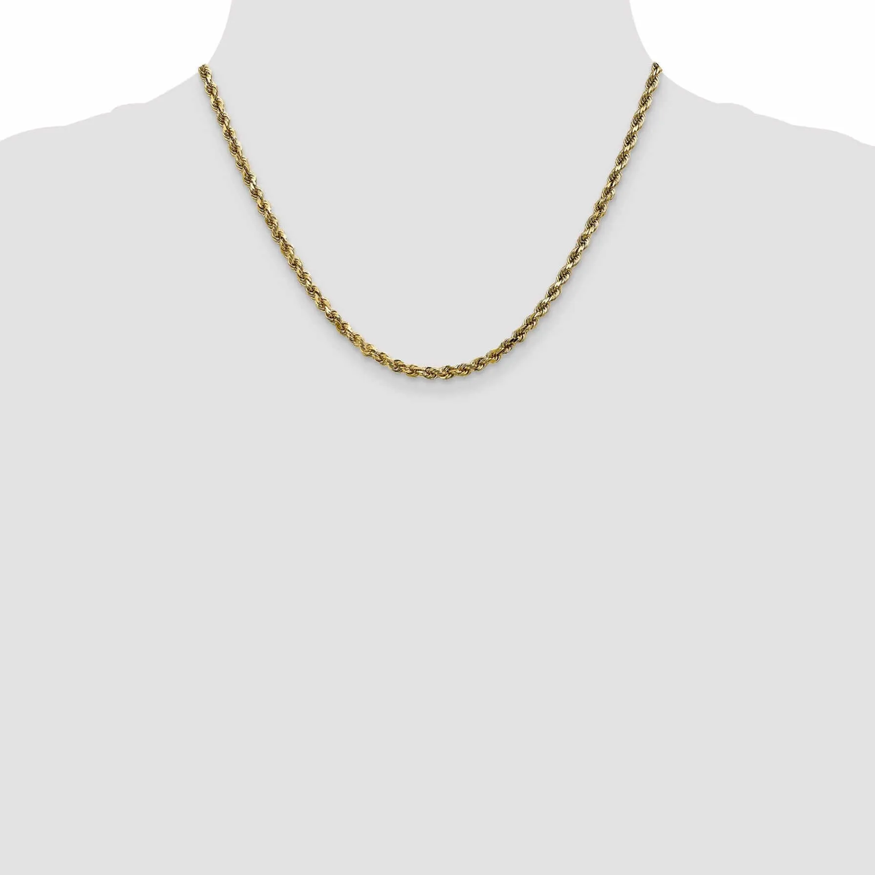 10k Yellow Gold 3.5mm D.C Rope Chain
