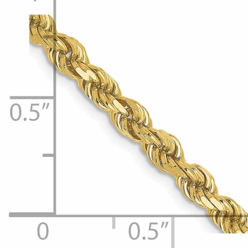 10k Yellow Gold 3.5mm D.C Rope Chain