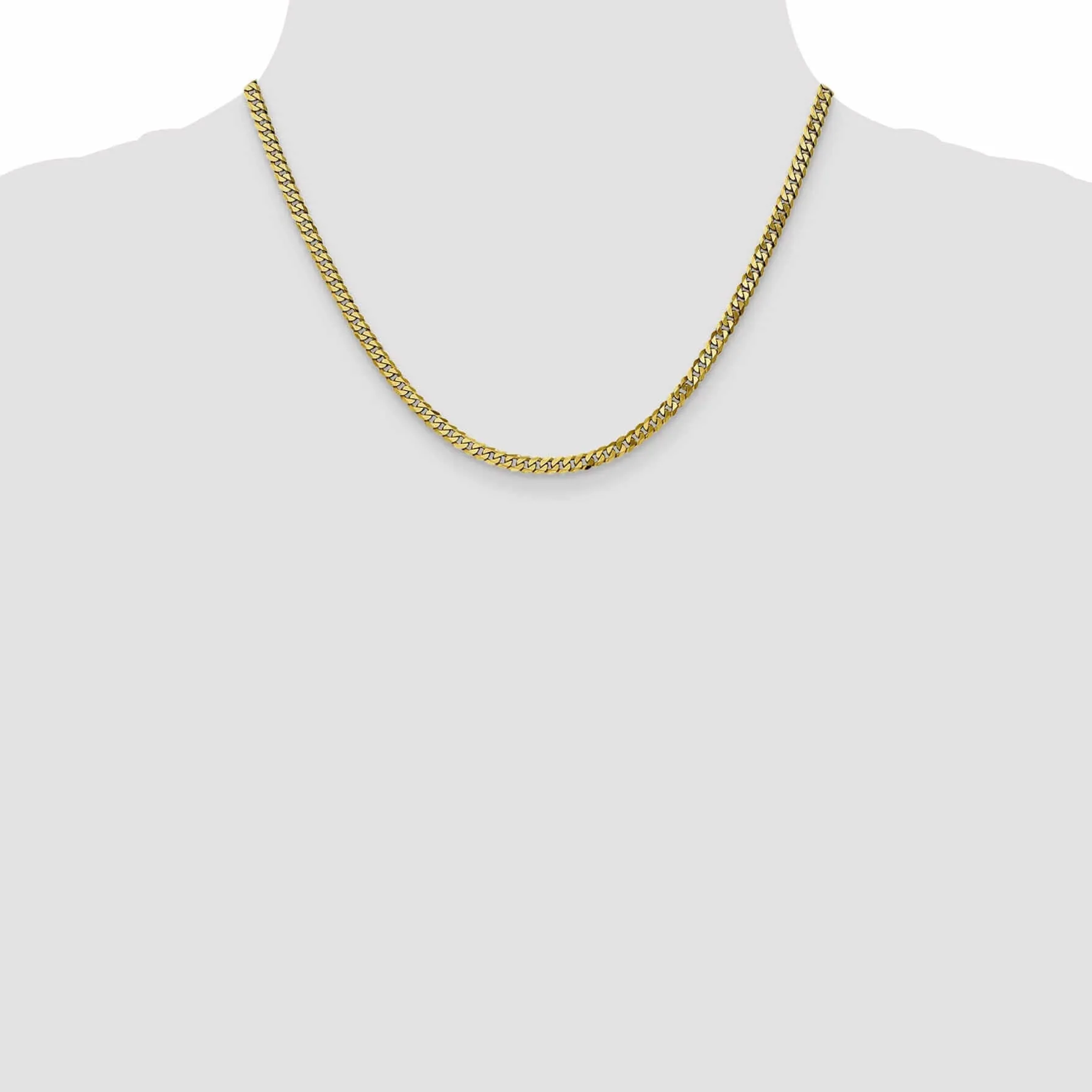 10k Yellow Gold 3.9mm Flat Beveled Curb Chain
