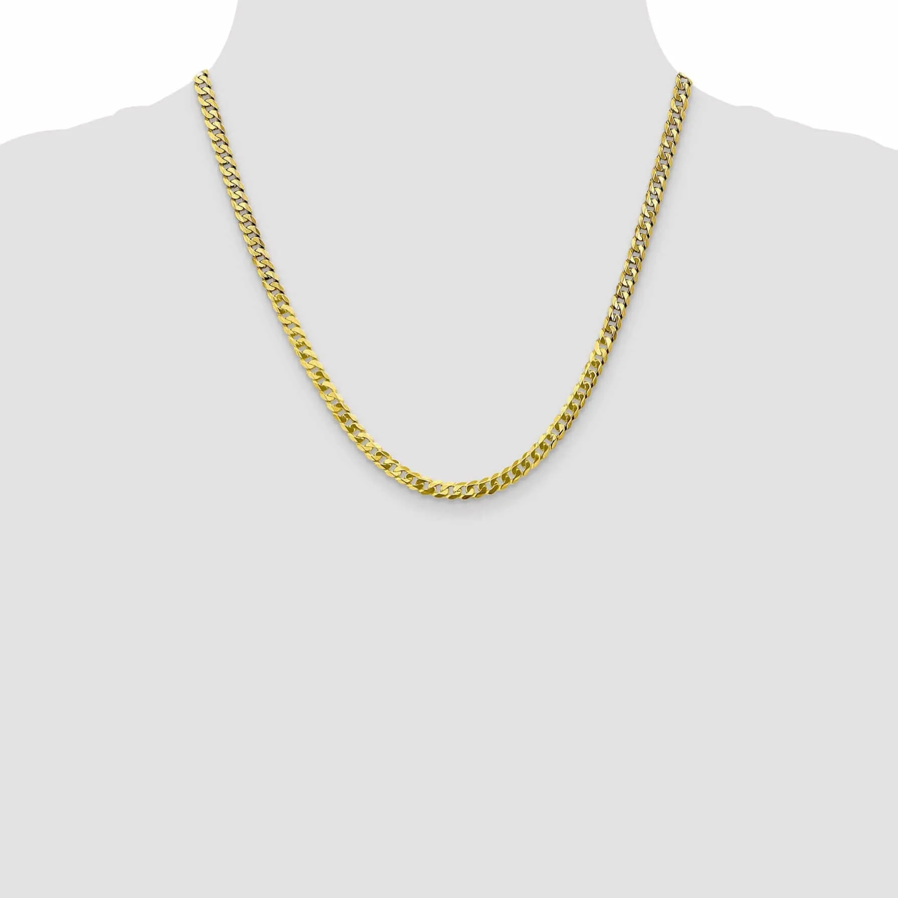 10k Yellow Gold 4.6mm Flat Beveled Curb Chain