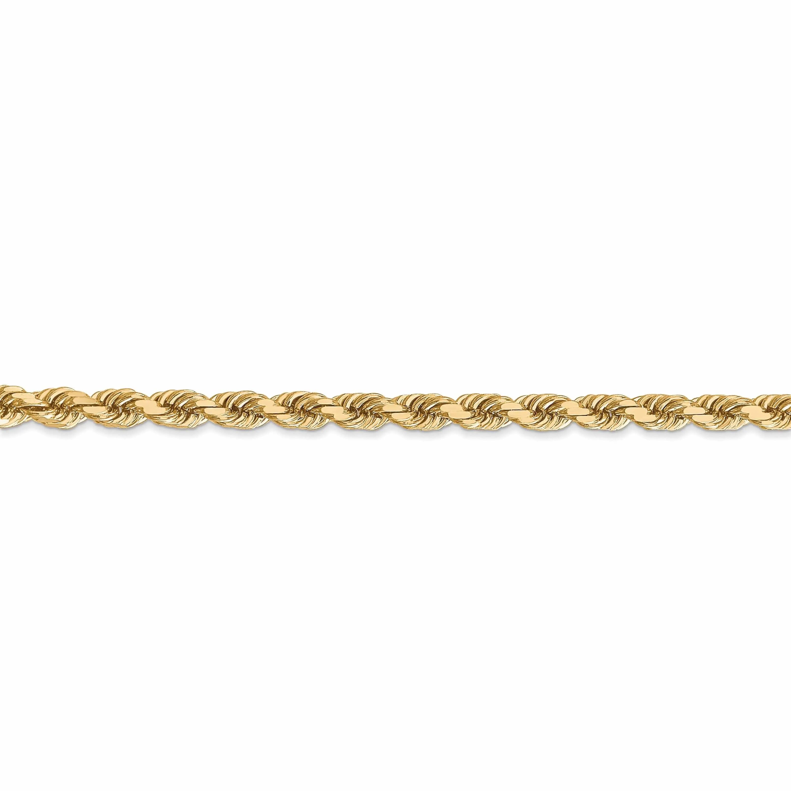 10k Yellow Gold 4mm D.C Rope Chain