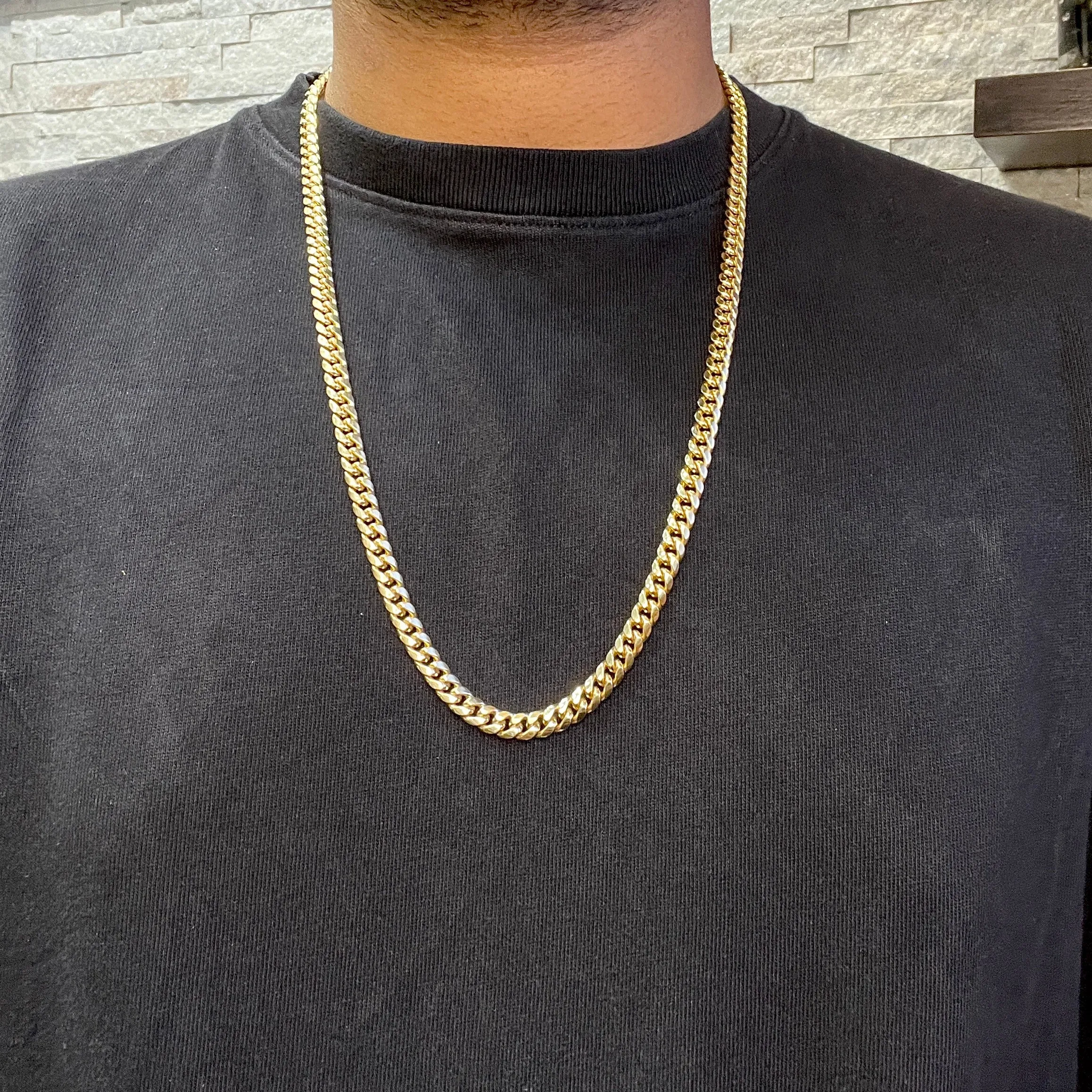 10K Yellow Gold (6.8mm) Miami Cuban Link Chain (20" - 30")