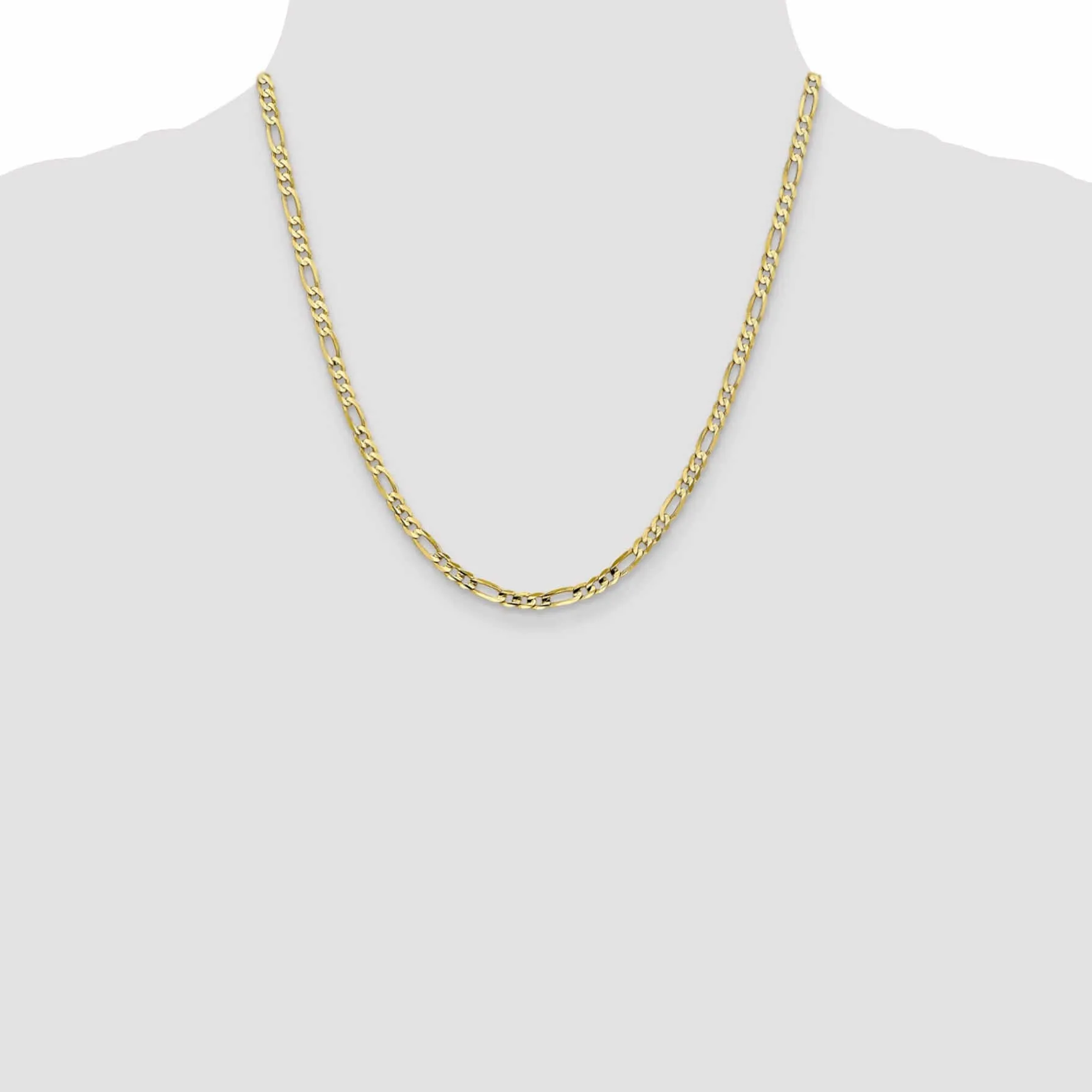 10k Yellow Gold Light Figaro Chain 4MM