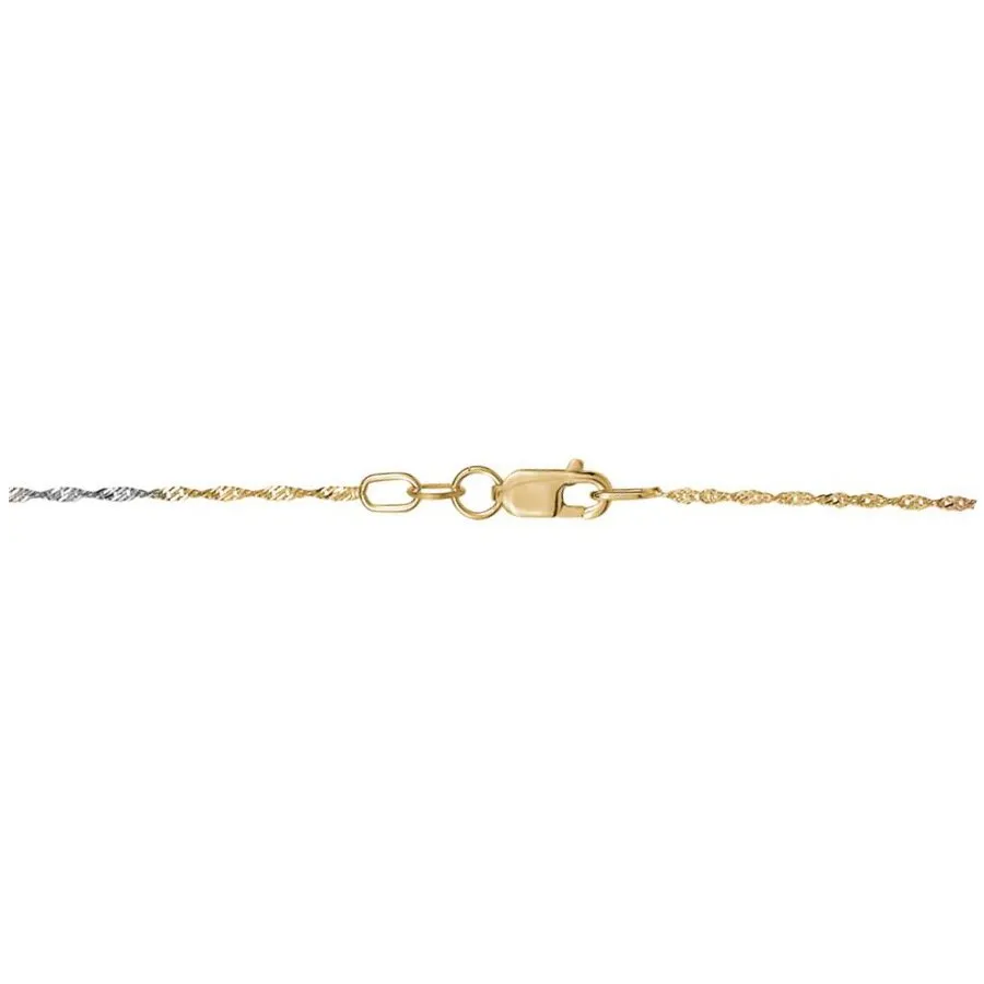 10K Yellow, White and Rose Gold (1.7mm) Singapore Chain (16" - 24")