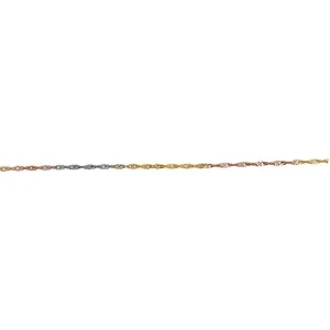 10K Yellow, White and Rose Gold (1.7mm) Singapore Chain (16" - 24")
