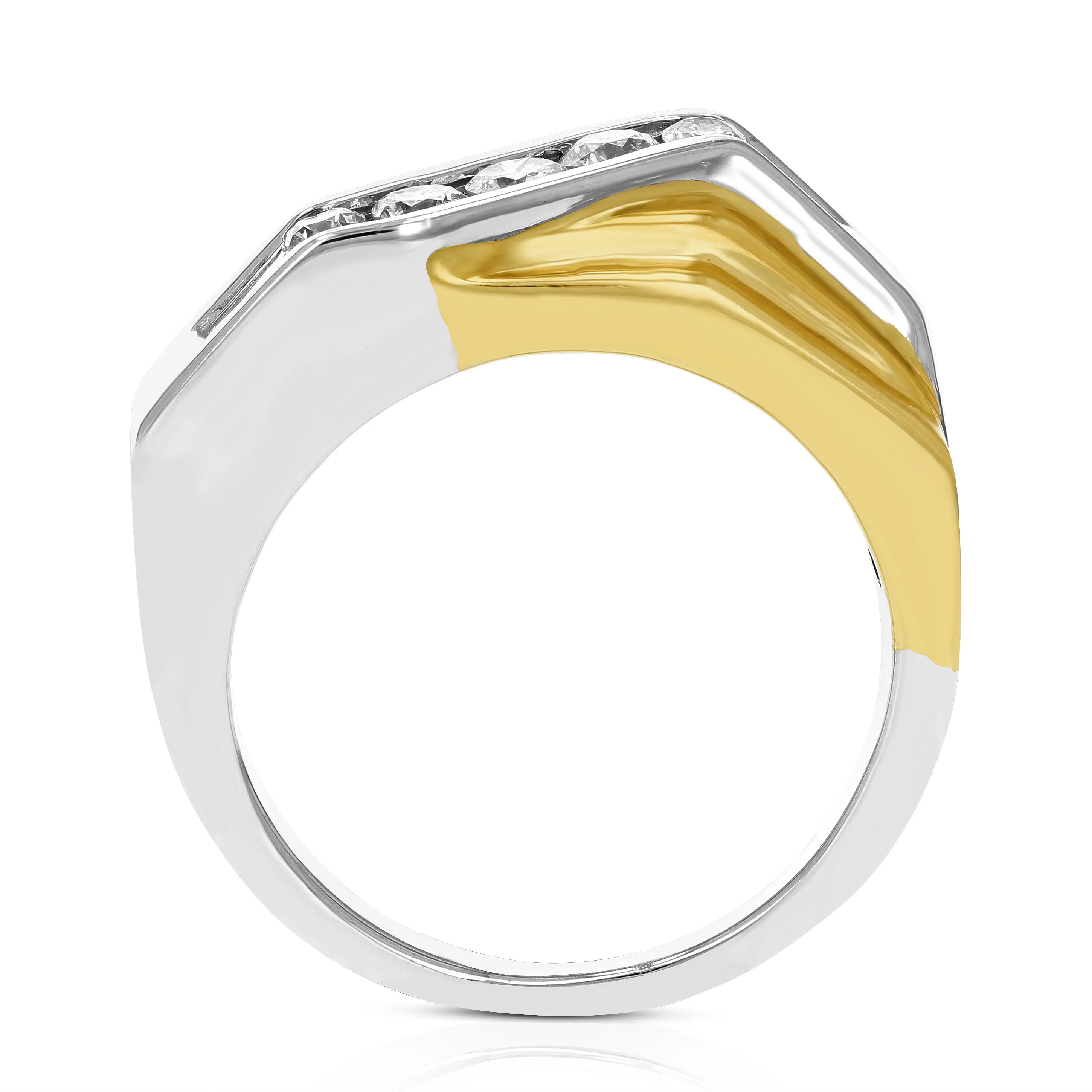 1/2 cttw Diamond Men's Five Stone Wedding Band in 14K White Gold