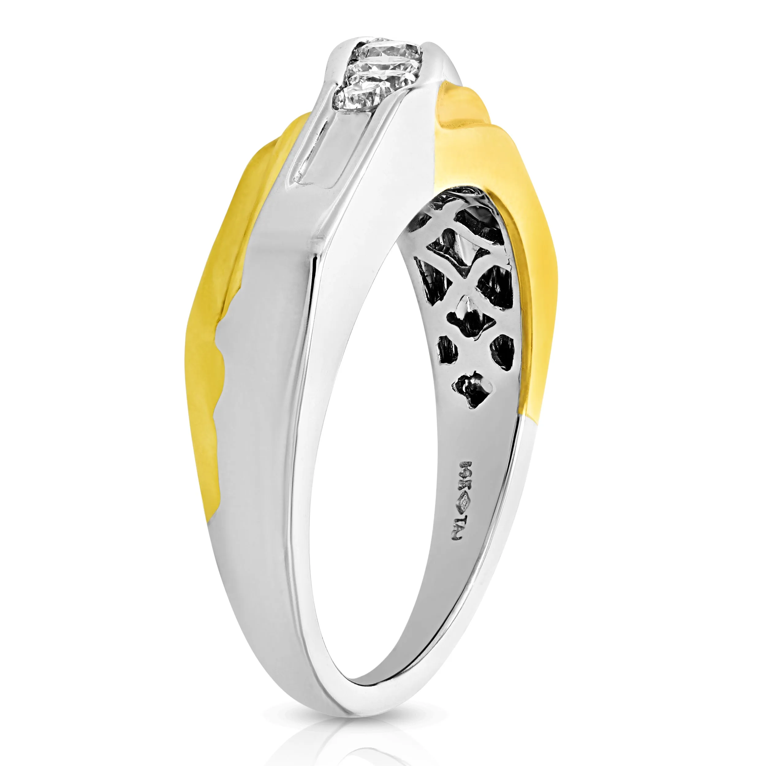 1/2 cttw Diamond Men's Five Stone Wedding Band in 14K White Gold