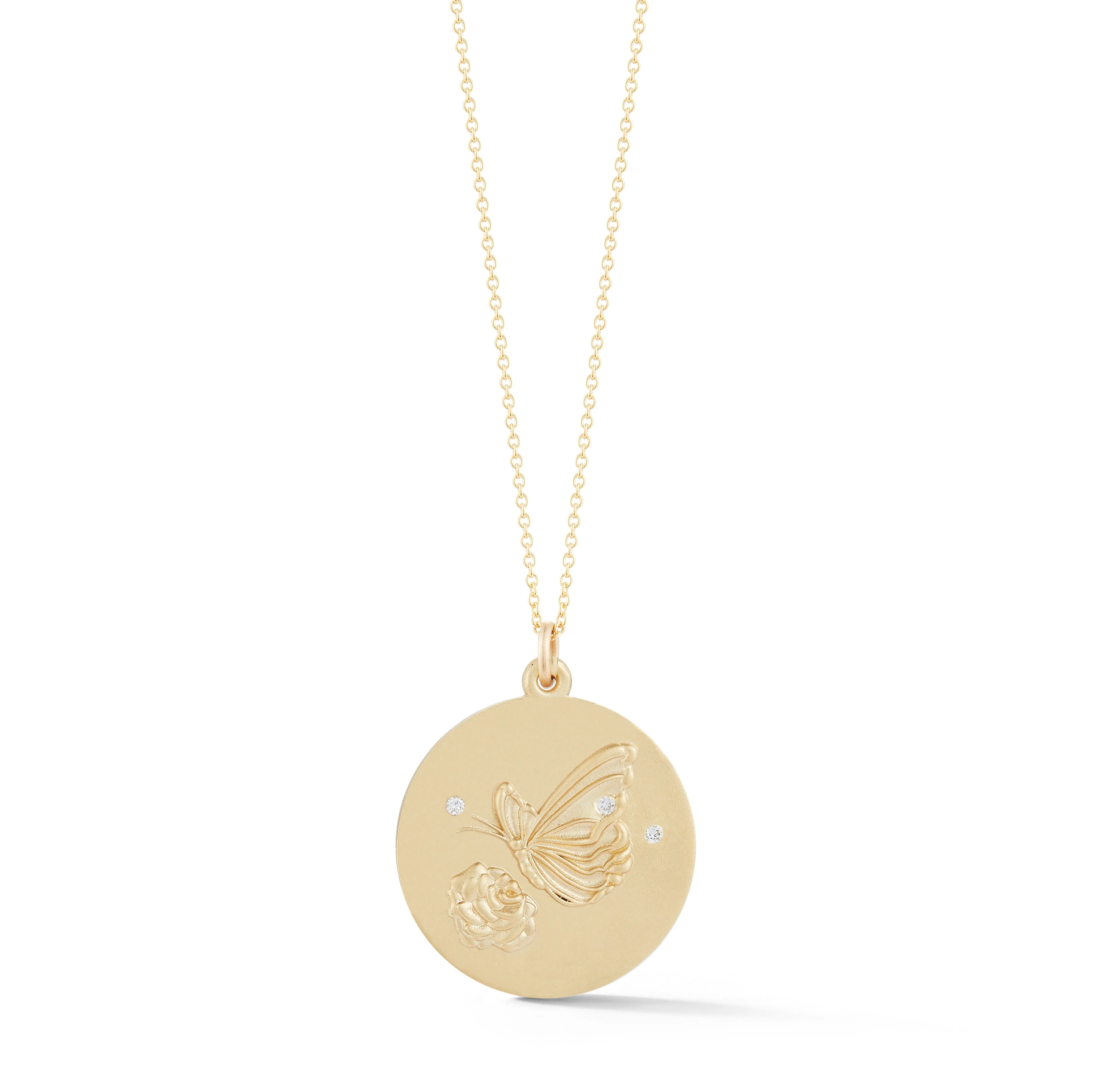 14K Gold Butterfly Charm Chain Necklace