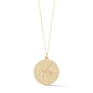 14K Gold Butterfly Charm Chain Necklace