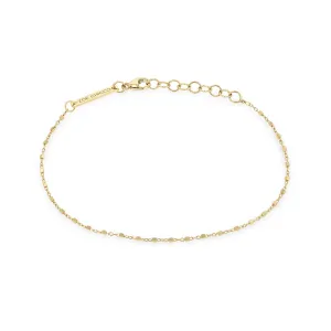 14k Gold Square Bead Chain Bracelet