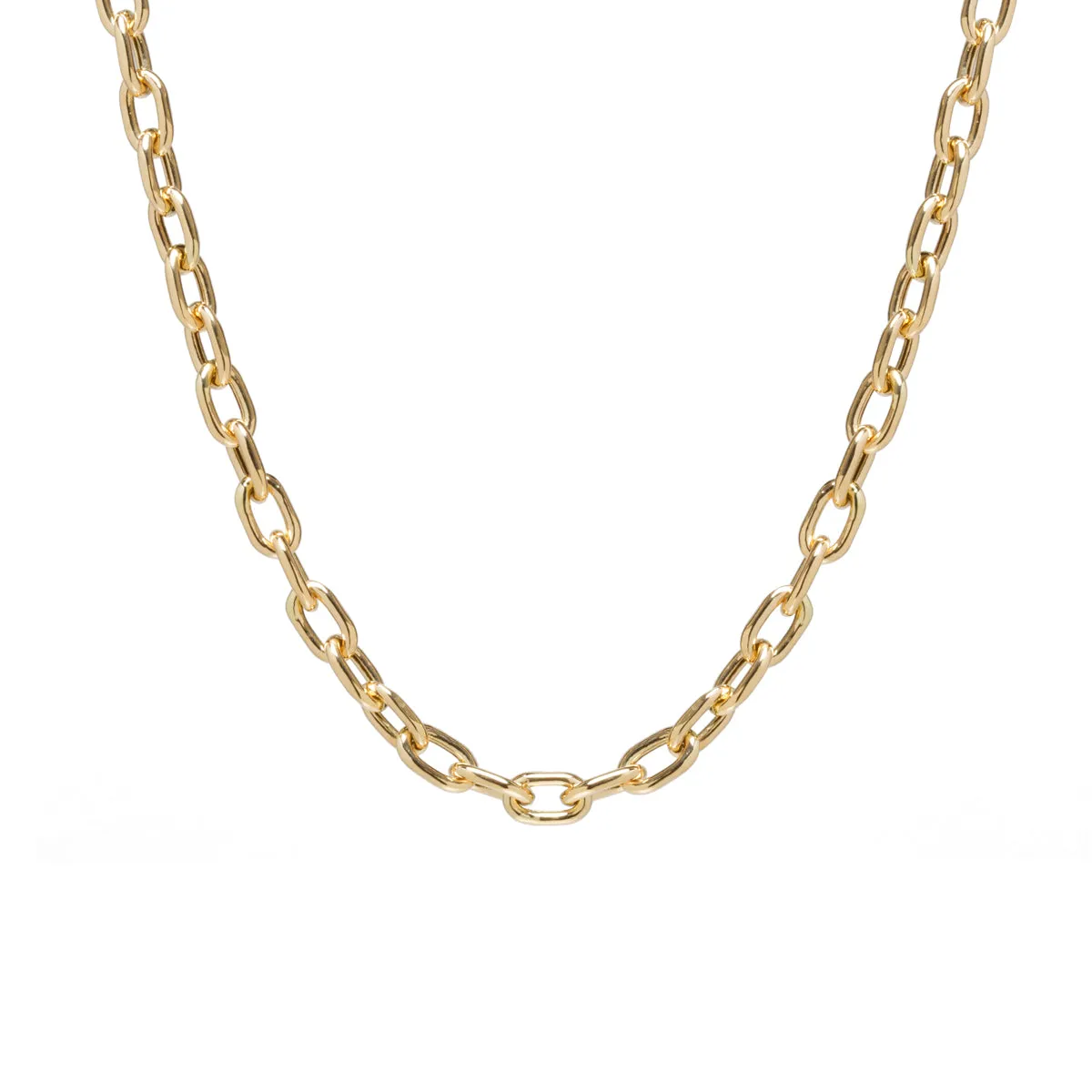 14k Gold XXL Square Oval Link Chain Necklace - SALE