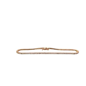 14k Rose Gold 1.53ct ISI1 Round Diamond Tennis Bracelet