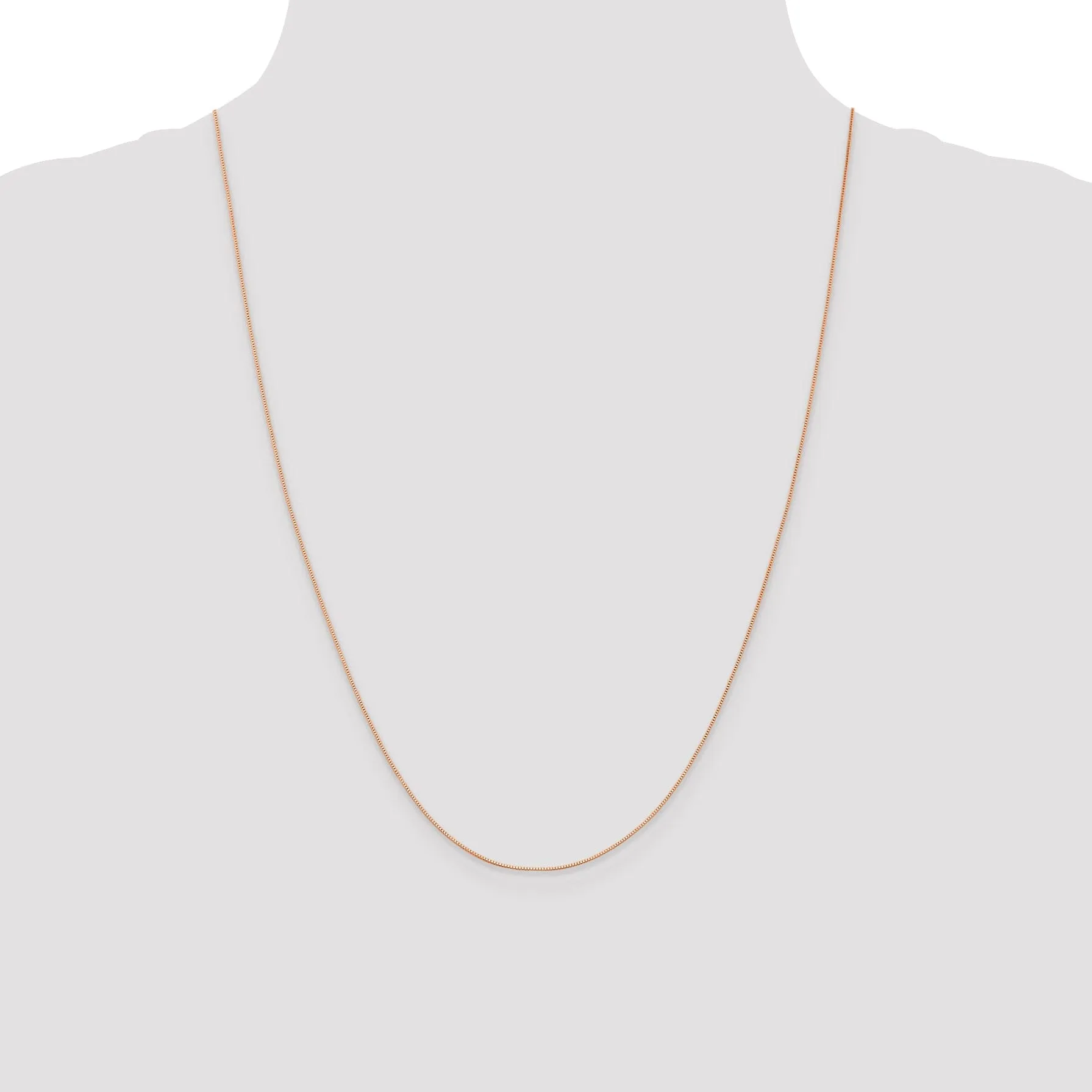14K Rose Gold .5 mm Baby Box Chain
