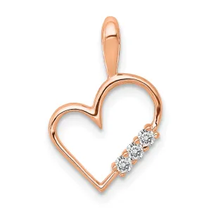 14k Rose Gold l1 Clarity G-I Color 1/20ct. Diamond Heart Pendant
