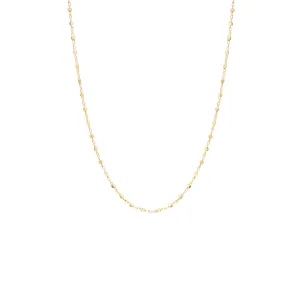 14k Square Bead Chain Necklace