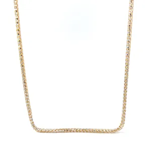 14k Two Tone Gold 11.5 Gram Wheat Diamond Cut Necklace 20"inch 2mm