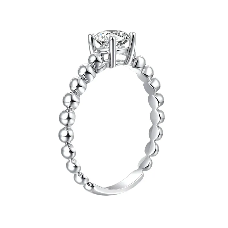 14k White Gold 0.5 Ct Round Lab Grown Diamond Engagement Ring