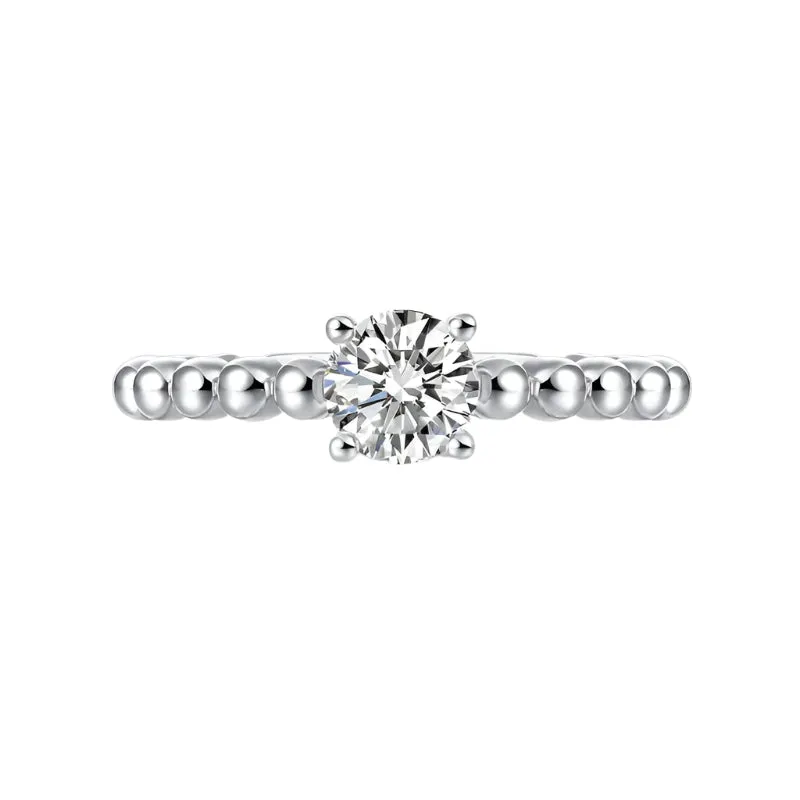 14k White Gold 0.5 Ct Round Lab Grown Diamond Engagement Ring