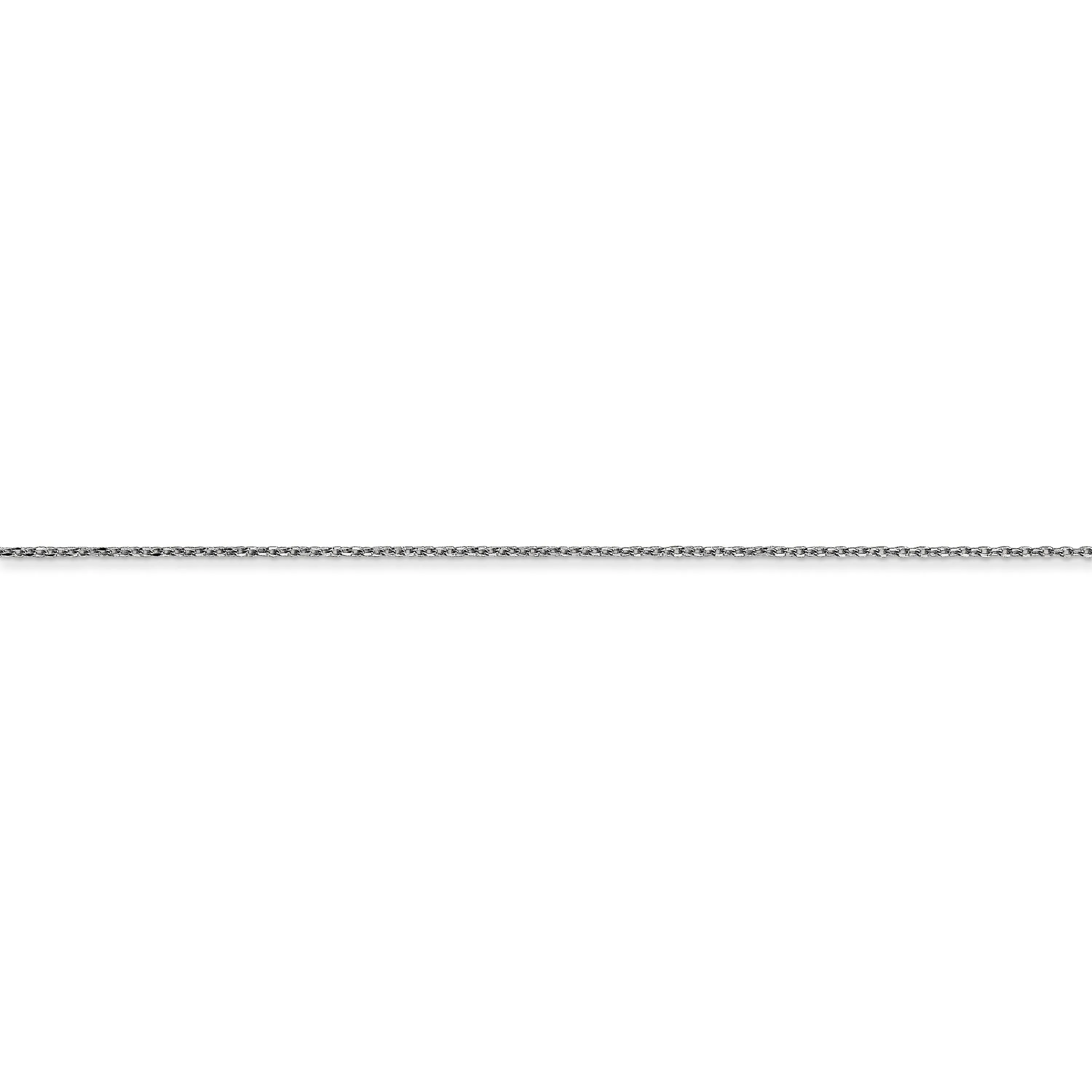 14k White Gold 0.50mm Solid D.C Cable Chain