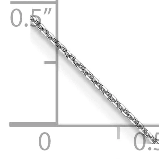 14k White Gold 0.80mm Round Link Cable Chain