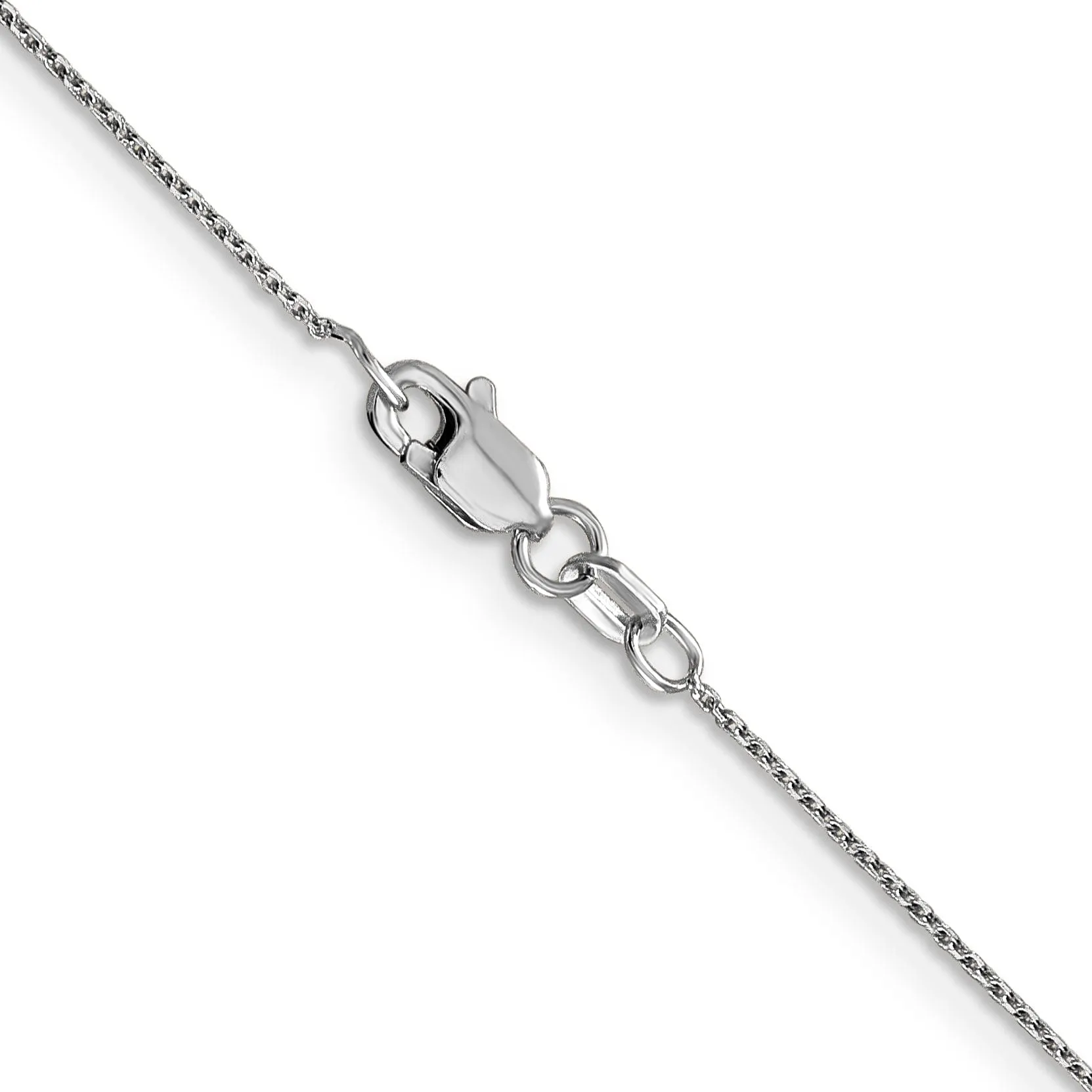 14k White Gold 0.80mm Round Link Cable Chain