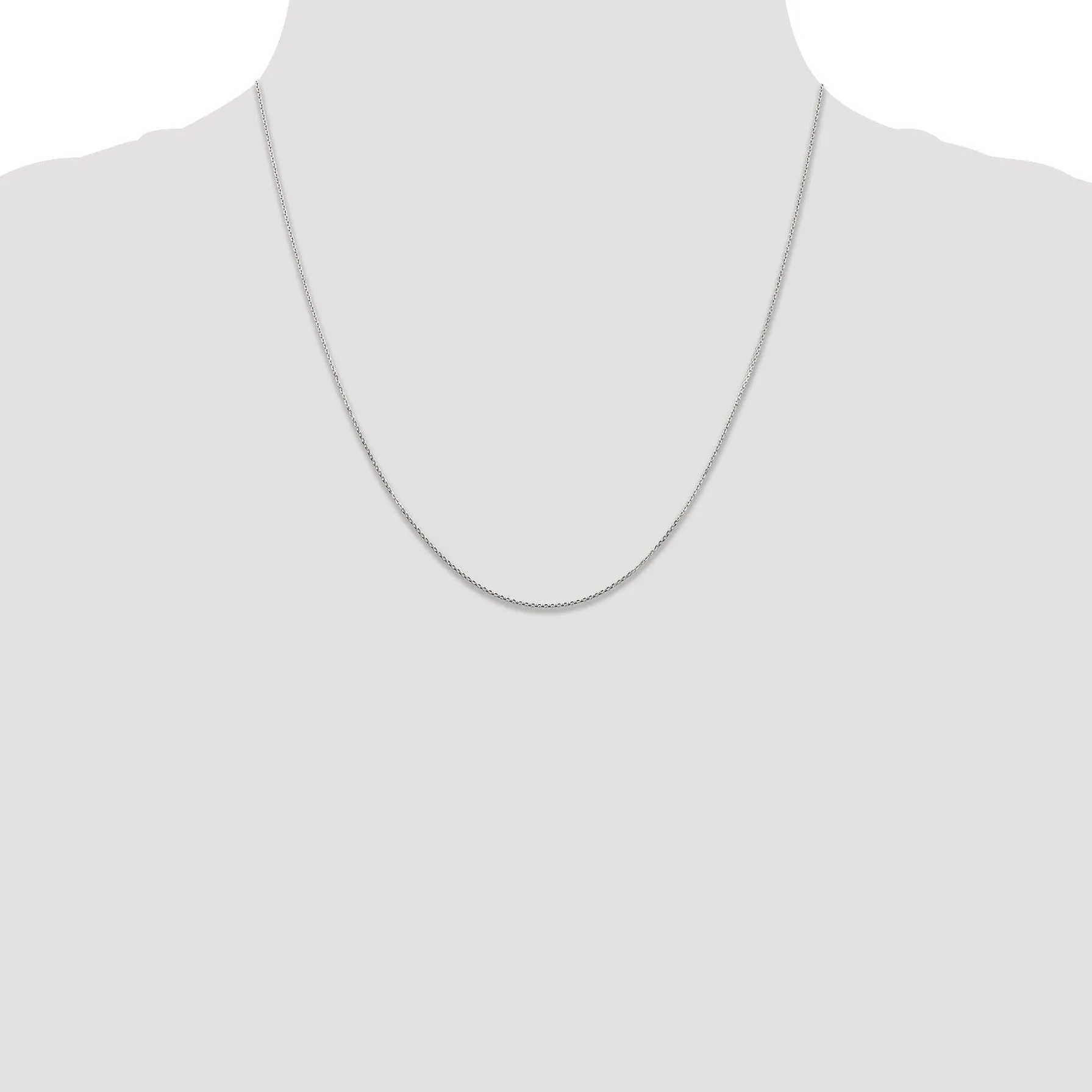 14k White Gold 0.80mm Round Link Cable Chain