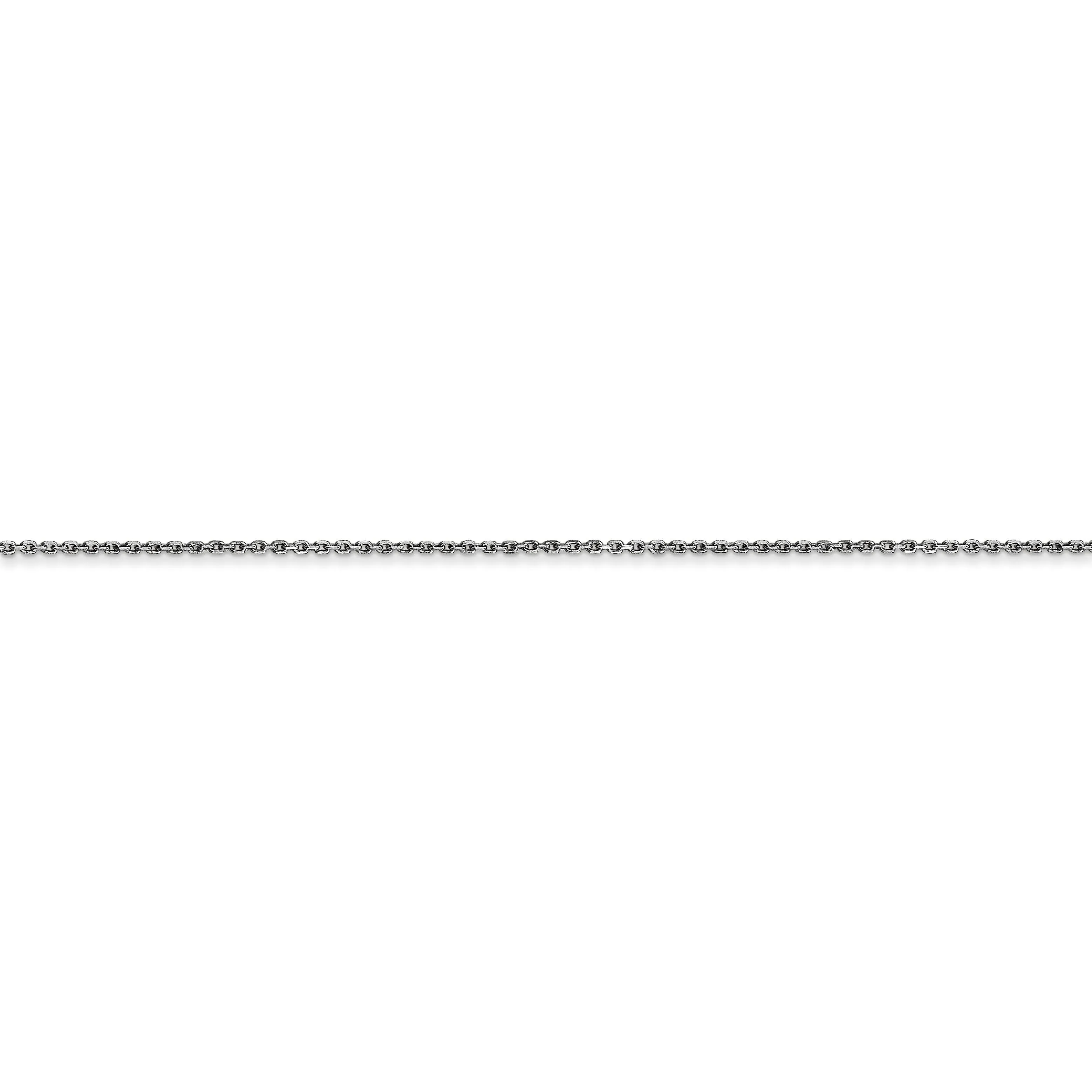 14k White Gold 0.80mm Round Link Cable Chain