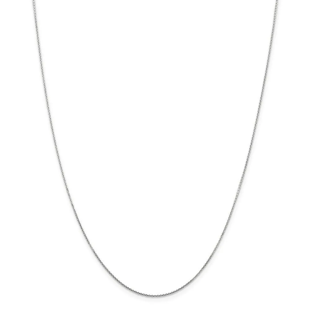 14k White Gold 0.80mm Round Link Cable Chain