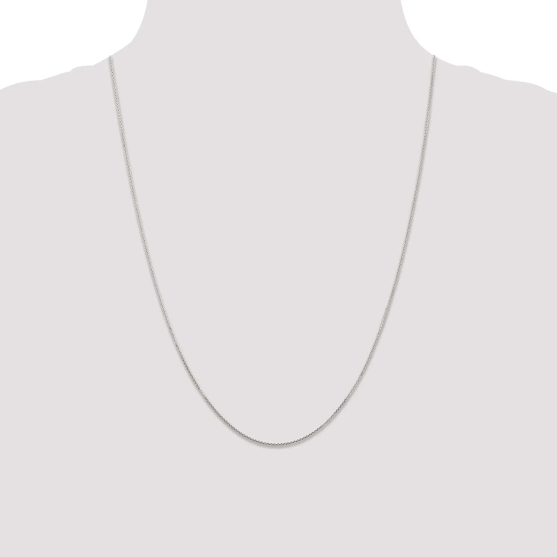 14k White Gold 0.80mm Round Link Cable Chain