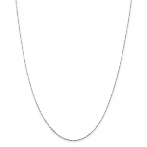 14k White Gold 0.80mm Round Link Cable Chain