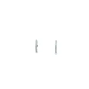 14k White Gold .08ct G SI1 Round Diamond Small Hoop Earrings