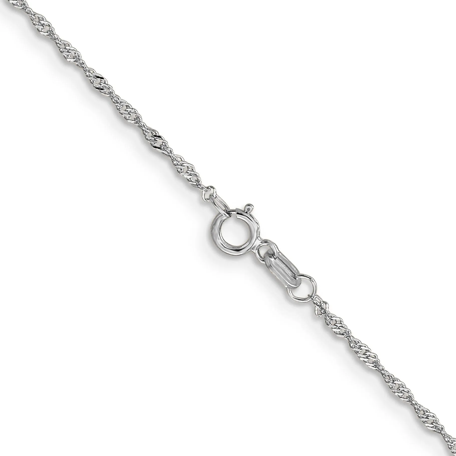 14K White Gold 1 mm Singapore Chain