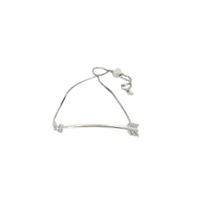 14k white gold .11ct G SI1 Round diamond bolo bracelet