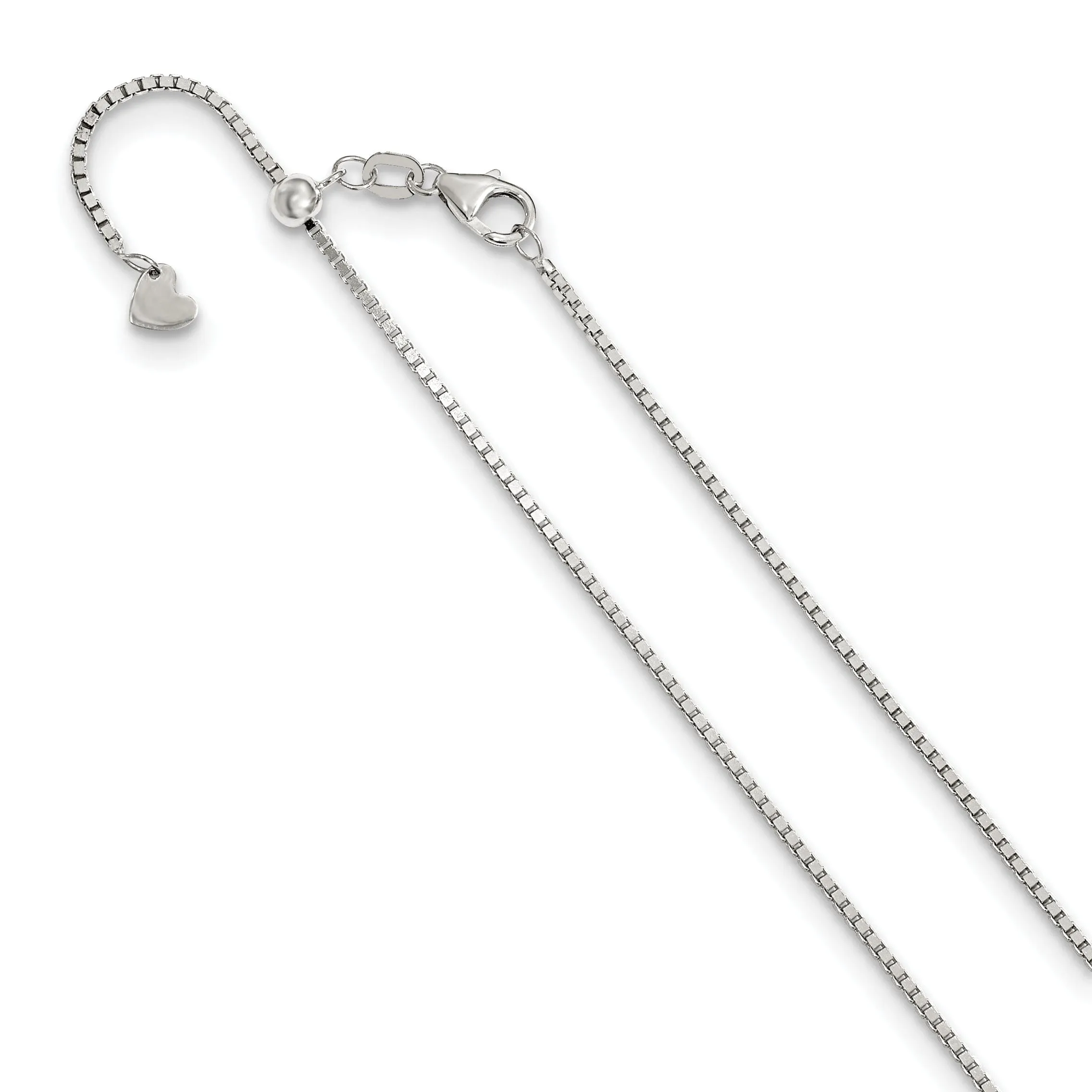 14k White Gold 1.20mm Adjustable Box Chain
