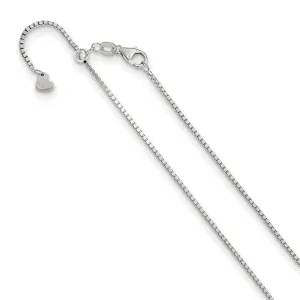 14k White Gold 1.20mm Adjustable Box Chain