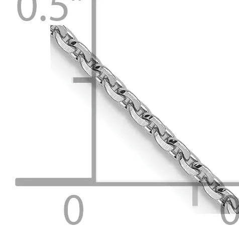 14K White Gold 1.25 mm DC Oval Cable Link Chain
